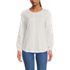 Women's Lightweight Jersey Lace Mix Long Sleeve Pintuck Top, Front