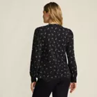 Women's Lightweight Jersey Long Sleeve Button Front Pintuck Top