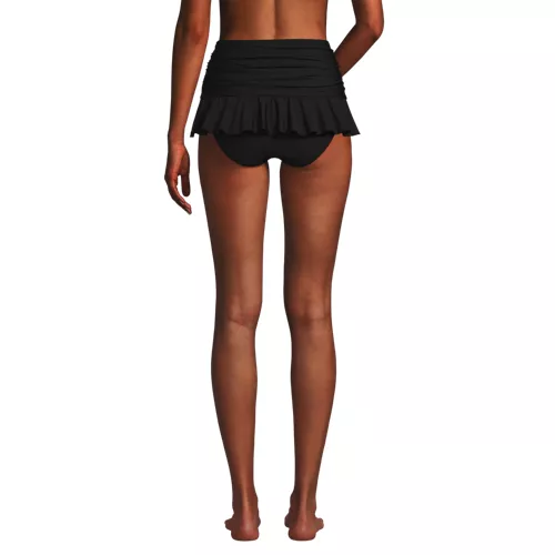 Women's Ruffle Midwaist Skirted Bikini Bottoms, Back