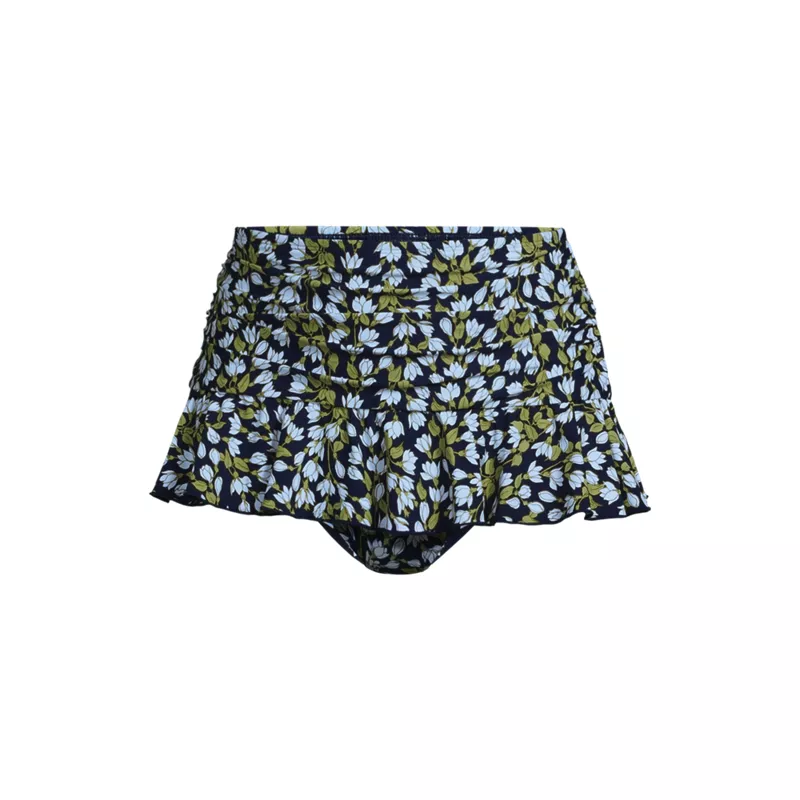Women's Ruffle Midwaist Skirted Bikini Bottoms, Front