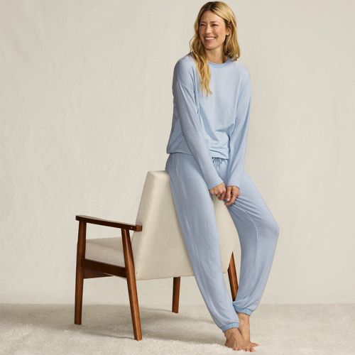  Lands' End Silky Knit Lounge-set, Damen, Größe:48-50 Plus, Blau, Polyester/viskose/polyester-mischung, By Lands' End 
