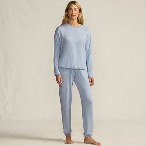 Lands' End Silky Knit Lounge-set, Damen, Größe:32-34 Petite, Blau, Polyester/viskose/polyester-mischung, By Lands' End 