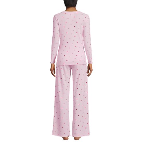  Lands' End Gemustertes Pyjama-set, Damen, Größe:36-38 Regular, Pink, Polyester/viskose/polyester-mischung, By Lands' End 