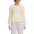 Women's Eyelash Fuzzy Pointelle Puff Sleeve Sweater, Front