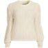 Women's Eyelash Fuzzy Pointelle Puff Sleeve Sweater, Front