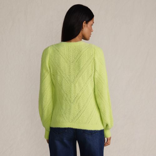  Lands' End Ajourpullover Aus Wimperngarn, Damen, Größe:32-34 Regular, Grün, Baumwoll-mischung/nylon-mischung, By Lands' End 