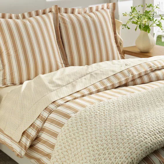 300 Thread Count Cotton Smooth Percale Yarn-Dyed Bedding - primary
