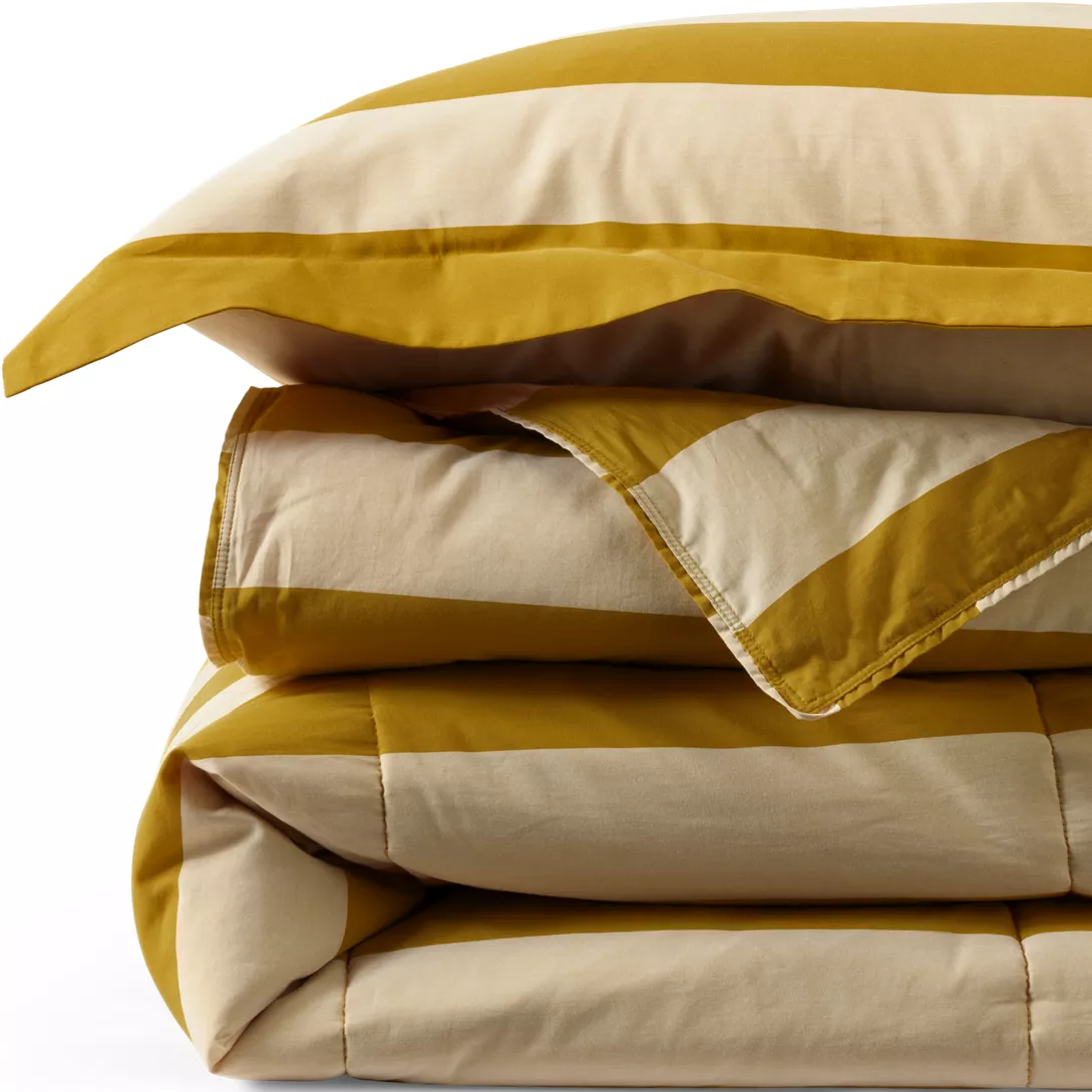 300 Thread Count Cotton Smooth Percale Yarn-Dyed Comforter