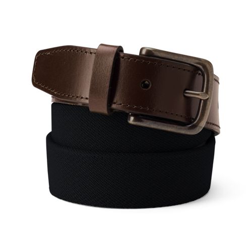 Elastic Surcingle Belt, Men, size: 32, regular, Black, Rubber/Poly-blend, by Lands' End