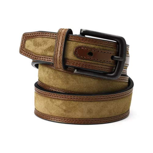 Men's Rugged Leather Belt, Front