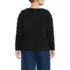 Women's Plus Size Fuzzy Eyelash Cable Boatneck Sweater, Back