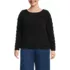 Women's Plus Size Fuzzy Eyelash Cable Boatneck Sweater, Front