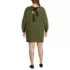 Women's Plus Size Fuzzy Bow Back Mini Sweater Dress, Back