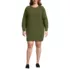 Women's Plus Size Fuzzy Bow Back Mini Sweater Dress, Front