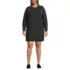 Women's Plus Size Fuzzy Bow Back Mini Sweater Dress, Front