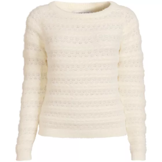 Women's Fuzzy Eyelash Cable Boatneck Sweater - primary