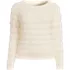 Women's Fuzzy Eyelash Cable Boatneck Sweater, Front