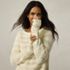 Women's Fuzzy Eyelash Cable Boatneck Sweater, alternative image