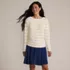 Women's Fuzzy Eyelash Cable Boatneck Sweater, Front