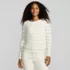 Women's Fuzzy Eyelash Cable Boatneck Sweater, Front