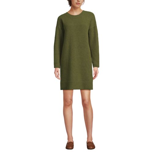 Women's Fuzzy Bow Back Mini Sweater Dress, Front