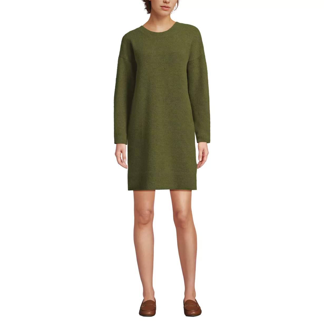 Women's Fuzzy Bow Back Mini Sweater Dress