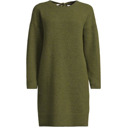 Women's Fuzzy Bow Back Mini Sweater Dress, Front