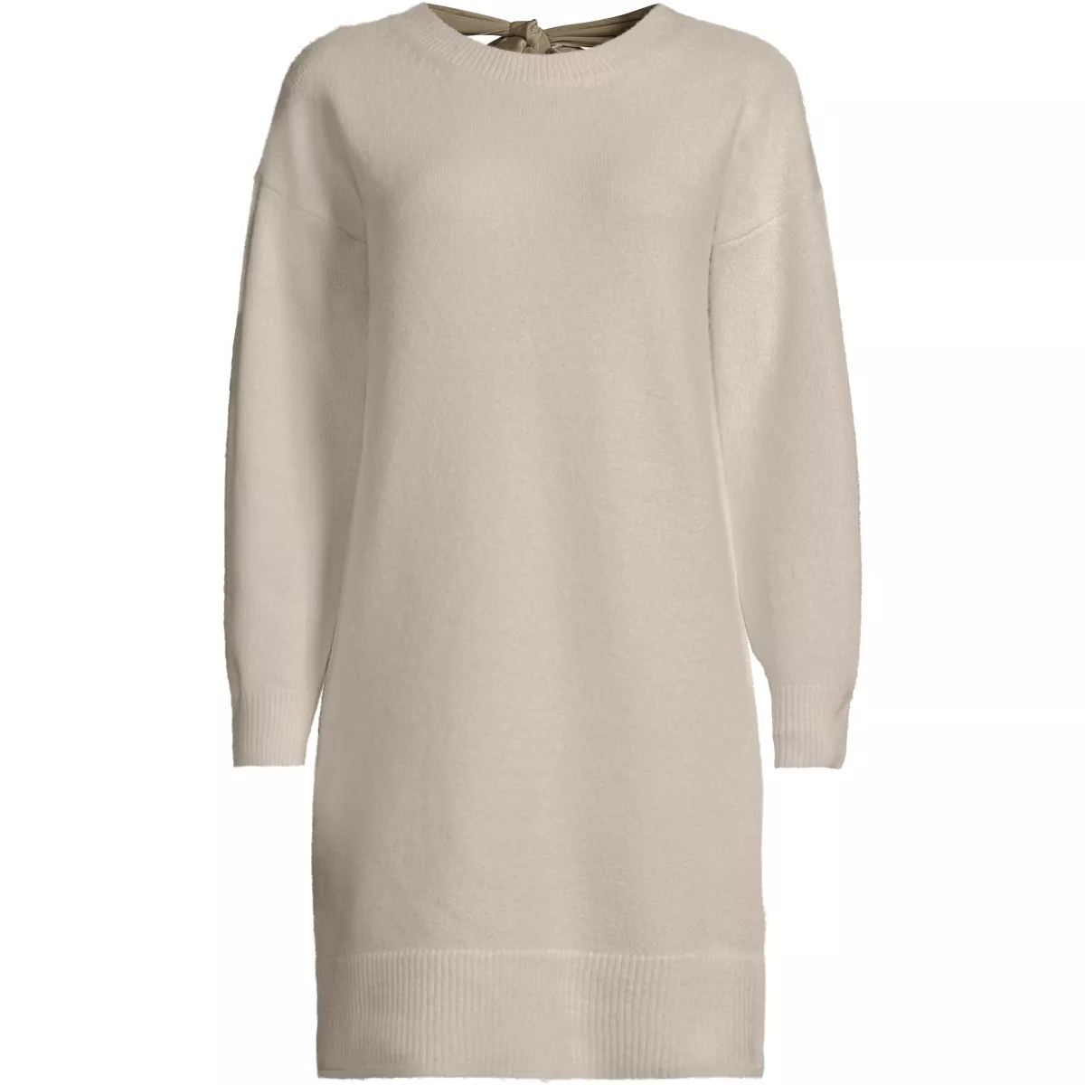 Women's Fuzzy Bow Back Mini Sweater Dress