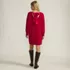 Women's Fuzzy Bow Back Mini Sweater Dress, Back