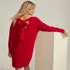 Women's Fuzzy Bow Back Mini Sweater Dress, Front
