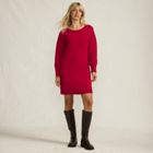Women's Fuzzy Bow Back Mini Sweater Dress