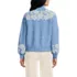 Women's Fuzzy Turtleneck Lantern Sleeve Jacquard Sweater, Back