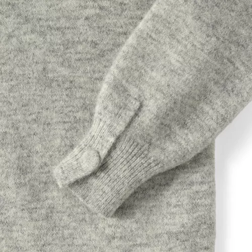 Women's Fuzzy Lantern Sleeve Mock Neck Mini Twofer Dress, alternative image