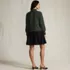 Women's Fuzzy Lantern Sleeve Mock Neck Mini Twofer Dress, Back