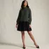 Women's Fuzzy Lantern Sleeve Mock Neck Mini Twofer Dress, Front