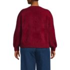 Women's Fuzzy Eyelash Cable Cardigan Sweater