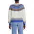 Women's Petite Lofty Birdseye Fair Isle Cardigan Sweater, Back