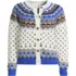 Women's Petite Lofty Birdseye Fair Isle Cardigan Sweater, Front