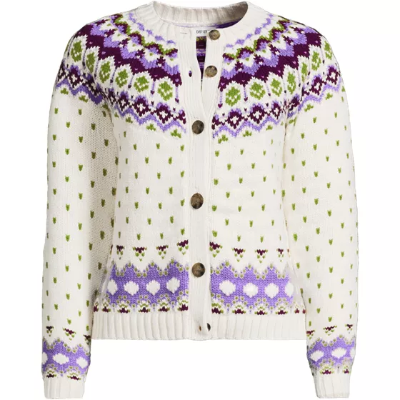 Women's Lofty Birdseye Fair Isle Cardigan Sweater - primary