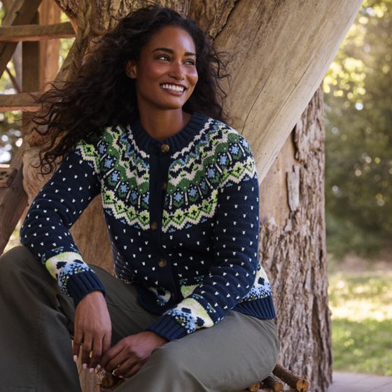 ジャケット・アウター WIND AND SEA Patch tilden knit cardigan Women's Cardigans | Lands' End