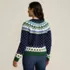 Women's Lofty Birdseye Fair Isle Cardigan Sweater, Back