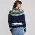 Women's Lofty Birdseye Fair Isle Cardigan Sweater, Back