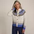 Women's Petite Lofty Birdseye Fair Isle Cardigan Sweater, Front