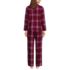 Women's Flannel 2 Piece Pajama Set - Long Sleeve Shirt and Pants, Back