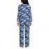Women's Petite Flannel 2 Piece Pajama Set - Long Sleeve Shirt and Pants, Back