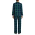 Women's Flannel 2 Piece Pajama Set - Long Sleeve Shirt and Pants, Back