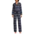 Women's Flannel 2 Piece Pajama Set - Long Sleeve Shirt and Pants, Front