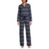 Women's Flannel 2 Piece Pajama Set - Long Sleeve Shirt and Pants, Front