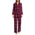 Women's Flannel 2 Piece Pajama Set - Long Sleeve Shirt and Pants, Front