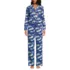 Women's Petite Flannel 2 Piece Pajama Set - Long Sleeve Shirt and Pants, Front
